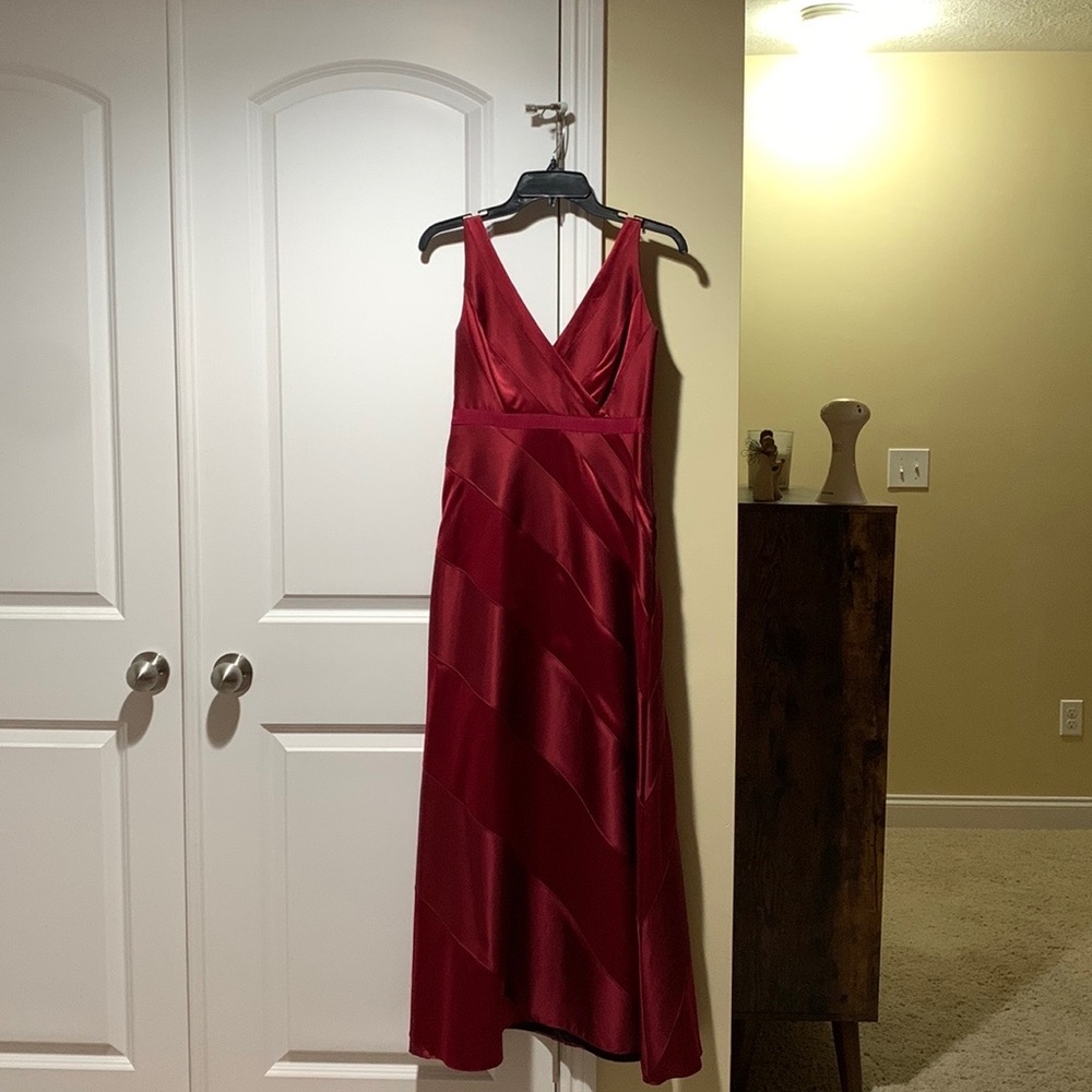 Long Burgundy Formal Petite Dress